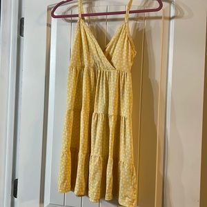 Floral yellow mini dress, Size XS